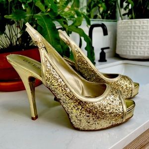 Gold Guess Stilettos.